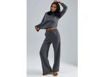 Modal Touch Halbkragenbluse & Elastische Taillenhose
