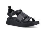 Fitflop F-Mode Fischer-Leder Damen Schwarz Schmal Fit Sandalen