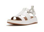 Fitflop F-Mode Fischer-Leder Sandalen für Damen Urban Weiß Schmaler Schnitt