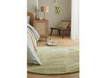 Wollteppich floral Grün-Beige Ø160 cm - LEVEN Kadima Design