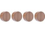 Magnetoplan Design Magnet Wood Circle, rund, Haftkraft 4 kg, Ø 30 x H 13 mm, FSC®-Wallnussholz, 4 Stück