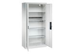 C+P Akkuladeschrank Acurado, abschließbar, mit Inneneinrichtung, B 930 x T 500 x H 1950 mm, Stahl, lichtgrau RAL 7035/lichtgrau RAL 7035