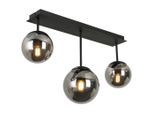 Novel Deckenleuchte, Schwarz, Chrom, Metall, Kunststoff, Glas, 16x34.5x60 cm, Lampen & Leuchten, Innenbeleuchtung, Deckenleuchten