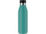 Isolierflasche EMSA "Trinkflasche Bludrop", blau (petrol), H:21,5cm, Edelstahl, Trinkflaschen, Isolierflasche, Edelstahl, Quick-Press Deckel, 360 Trinkgenuss, 12h warm/24h kühl