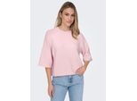 Strickpullover ONLY "ONLSIMONI 3/4 PULLOVER KNT NOOS", Damen, Gr. L, potpourri, Strick, Obermaterial: 74% Polyacryl, 24% Polyester, 2% Elasthan, unifarben, regular fit hüftlang, Rundhals, weit, Pullover Strickpullover, Materialmix, regular fit