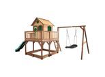 Möbelix , Braun, Grün, Weiß , Holz , Hemlocktanne , 613x291x277 cm , EN 71, CE, FSC 100% , Spielwaren, Outdoorspielzeug, Spieltürme