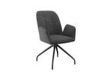 Möbelix , Schwarz, Dunkelgrau , Metall, Textil , 86x59 cm , Sitzfläche 360° drehbar ,