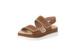 Keilsandalette REMONTE "Remonte Sandalen Leder", Damen, Gr. 40, braun, Leder, Schuhe