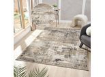 Teppich OTTO HOME "Hamsa, Designer-Teppich", grau, B:320cm H:9mm L:450cm, Kunstfaser, Teppiche, Teppich, dezenter Glanz, Schrumpf-Garn-Effekt, im Vintage-Look, dichte Qualität