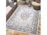 Outdoorteppich CARPET CITY "DUO RUG 5577", grau, B:200cm H:5mm L:290cm, Obermaterial: 100% Polypropylen, Teppiche, Outdoorteppich, Wendeteppich Wetterfest In- & Outdoor, Balkon, Terrasse, Wohnzimmer