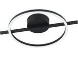 EGLO Deckenleuchte "Amandolo Deckenlampe RGB Backlight Fernbedienung inkl. geometrisch", schwarz, 1, H: 6,5cm, 1 Stk., Leuchten, Wand-/Deckenleuchte - L40 x B30 x H6,5 cm - schwarz - 17W inkl., Deckenleuchte