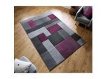 Teppich geometrisch Lila-Grau 160 x 230 cm - NIDD Kadima Design