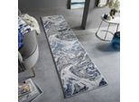 Läufer abstrakt Blau-Grau 80 x 300 cm - OUSE Kadima Design