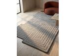 Wollteppich geometrisch Grau 160 x 230 cm - LEVEN Kadima Design