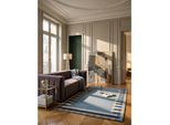 Wollteppich geometrisch Blau-Gelb 120 x 170 cm - WENSUM Kadima