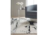 Teppich SARNTAL, abstrakt, aus Polyester, Silbergrau, 160 x 230 cm