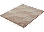 Badematte KLEINE WOLKE "»Onda«, Badvorleger, Badezimmer Teppich", beige (macadamia), H:15mm, Polyacryl, Badematten, Badematte, Badteppich, modernes Ton in Ton Wellendesign, flauschig