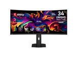 MSI OLED-Monitor "MAG 341CQP QD-OLED", Energieeffizienz: F (A-G), schwarz, Monitore, neig-, schwenk-, höhenverstellbar