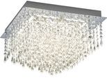 LED Deckenleuchte "PALACE", chromfarben, 1, H: 30cm, 1 Stk., quadratisch, HELL HÖLLISCH GUTES LICHT, Leuchten, B-Link Fernbedienung, LED Deckenleuchte