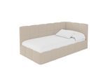 EINZELBETT Jugendbett mit Bettkasten Links, mit Matratze - LIVY 80x200 Dunkelbeige