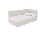 EINZELBETT Jugendbett mit Bettkasten Links, mit Matratze - LIVY 100x200 Beige