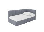 EINZELBETT Jugendbett mit Bettkasten Links, mit Matratze - LIVY 100x200 Grau