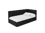EINZELBETT Jugendbett mit Bettkasten Links, mit Matratze - LIVY 100x200 Schwarz