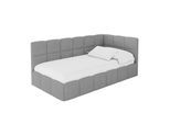 EINZELBETT Jugendbett mit Bettkasten Links, mit Matratze - LIVY 90x200 Grau