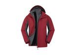 Mountain Warehouse Heren Thunderstorm 3 in 1 Waterdichte Jas (Rood)