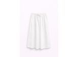 Hoge Taille Poplin Rok met Touwtje Detail