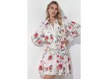 Bloemen mini hemdjurk met kantdetails