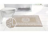 Badematte OTTO HOME "Dafna, Badteppich, Badvorleger, Badezimmer Teppich", beige, H:12mm, Polyester, Badematten, Badematte, Orient-Optik, Vintage Design