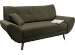 2-Sitzer HOME AFFAIRE "Basta, komfortable Wellenunterfederung, Breite 174cm", grün, B:174cm H:80cm T:82cm, 100% PES (Polyester), Sofas, 2-Sitzer