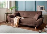 3-Sitzer HOME AFFAIRE "Basta komfortable Wellenunterfederung, Breite 205cm, bodenfrei", braun (dunkelbraun), B:205cm H:80cm T:82cm, (100% Polyester) Struktur fein (100% Polyester) Chenille, Sofas, 3-Sitzer