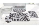 Badematte OTTO HOME "Regona Leo, Badvorleger, Badezimmer Teppich, Duschvorleger", hellgrau, H:10mm, Polyester, Badematten, Badematte, Leoparden-Muster, Animal Print, modern