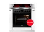 AMICA Elektro-Herd-Set "EHC 12921 SM", Energieeffizienz: A, schwarz (matt, schwarz), Herdsets, Komfortables Kochen und Backen mit leichtem und sicherem Handling, Elektro-Herd-Set