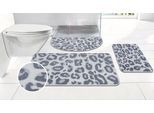 Badematte OTTO HOME "Regona Leo, Badvorleger, Badezimmer Teppich, Duschvorleger", creme, H:10mm, Polyester, Badematten, Badematte, Leoparden-Muster, Animal Print, modern