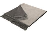 Sesselschoner BIEDERLACK "Cotton Cover Salt & Pepper", silber (silberfarben), B:50cm L:200cm, Baumwolle, Polyacryl, Polyester, Sesselschoner, Sesselschoner, 50 x 200 cm (Breite x Länge), mit Fransen