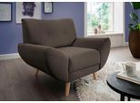 Sessel HOME AFFAIRE "Basta komfortable Wellenunterfederung, Breite 112cm", braun, B:112cm H:80cm T:82cm, (100% Polyester) Struktur fein (100% Polyester) Chenille, Sessel, Sessel
