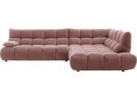 Ecksofa HOME AFFAIRE "Cozy Bubble, mit klappbarer Armlehne, Breite 324 cm", rosa (altrosa), B:324cm H:85cm T:211cm, 95% Polyester, 5% Nylon, Sofas, Ecksofa, mit eleganter Steppung, Rundumbezug & weicher Polsterung