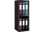 Bücherregal VCM "Holz Büro Regal Bücher Ordner Aktenregal Offas 2f", schwarz, B:34cm T:30cm, Regale, Bücherregal