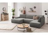 Wohnlandschaft OTTO HOME "SHERWOOD U-Form, 329 cm - OTTO. Verlässliche Qualität.", grau, B:329cm H:85cm T:195cm, 100% Polyester, Sofas, Wohnlandschaft, Schlaffunktion m. Bettkasten (194x139 cm), Cord, Vintage, Samtvelours