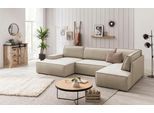 Wohnlandschaft OTTO HOME "SHERWOOD U-Form, 329 cm - OTTO. Verlässliche Qualität.", beige (cream), B:329cm H:85cm T:195cm, 100% Polyester, Sofas, Wohnlandschaft, Schlaffunktion m. Bettkasten (194x139 cm), Cord, Vintage, Samtvelours