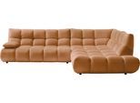 Ecksofa HOME AFFAIRE "Cozy Bubble, mit klappbarer Armlehne, Breite 324 cm", braun (rusty), B:324cm H:85cm T:211cm, 100% Polyester, Sofas, Ecksofa, mit eleganter Steppung, Rundumbezug & weicher Polsterung