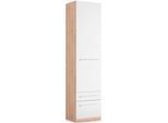 Kleiderschrank PRIESS "Schrank Garderobe Wäscheschrank Barcelona in 5 Breiten", weiß (eichefarben artisan, weiß), B:48cm H:193cm T:36cm, Holzwerkstoff, Schränke, Kleiderschrank, viel Stauraum, geräumige Schubkästen, mit Spiegel, MADE IN GERMANY