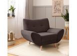Sessel HOME AFFAIRE "Basta komfortable Wellenunterfederung, Breite 112cm", braun (dunkelbraun), B:112cm H:80cm T:82cm, (100% Polyester) Struktur fein (100% Polyester) Chenille, Sessel, Sessel