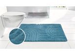 Badematte OTTO HOME "Zen, Badvorleger, Badezimmer Teppich, Duschvorleger", petrol, H:10mm, Polyester, Badematten, Badematte, Uni Farben, Hoch-Tief-Effekt, modernes Muster, Zen