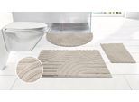 Badematte OTTO HOME "Regona Scandi, Badvorleger, Badezimmer Teppich, Duschvorleger", taupe, H:10mm, Polyester, Badematten, Badematte, Badteppich, Uni Farben, Hoch-Tief-Effekt, modernes Muster, Zen