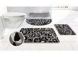 Badematte OTTO HOME "Regona Leo, Badvorleger, Badezimmer Teppich, Duschvorleger", anthrazit, H:10mm, Polyester, Badematten, Badematte, Leoparden-Muster, Animal Print, modern
