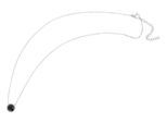 Kette ohne Anhänger ADELIA´S "Halskette aus Edelstahl mit Kristall 43+5", schwarz (silber), Halsketten, Damen, 48cm, Edelstahl, Ideal als Geschenk zum Weihnachten